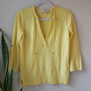 LOFT Yellow 3/4 Sleeve Shirt